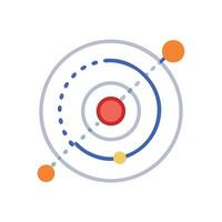 Abstract planetary system flat illustration on black background vector