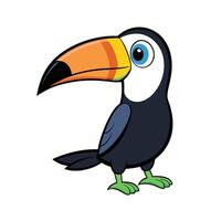 Cartoon Toucan Bird Illustration with Colorful Beak vector