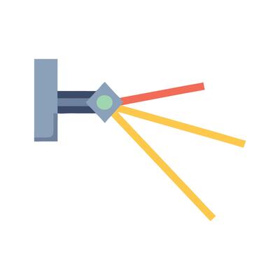 Abstract light source with multiple beams and color