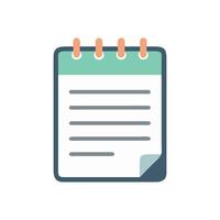 Cute notepad icon with lines for text reminder vector