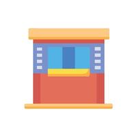 Ticket Booth Icon Flat Design on Black Background vector