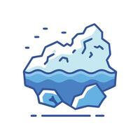 Stylized Iceberg Floating in the Ocean on Black vector