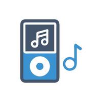 Retro Music Player Icon on Black Background vector