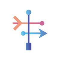Directional decision making arrows business concept with gradients vector