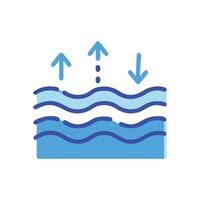 Osmosis diffusion icon. Water movement flow concept vector