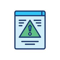 Website Error Page with Exclamation Mark Symbol vector