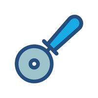 Blue Pizza Cutter Isolated Against A Black Background vector