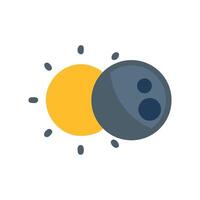 Solar Eclipse Graphic Sun and Moon Overlap Illustration vector