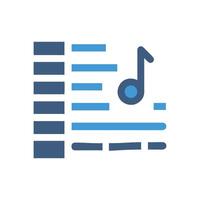 Playlist with Music Note Icon on Black Background vector