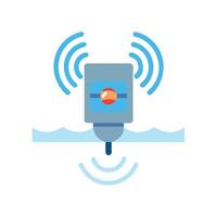 Underwater exploration icon for oceanographic technology and research vector
