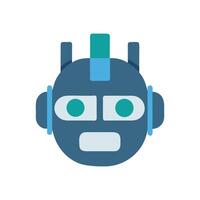 Modern Robot Head Icon with Teal Accents on Black vector