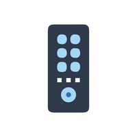 Modern remote control flat icon with black background vector