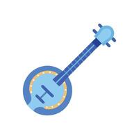Cartoon Banjo Instrument Icon Isolated on Black Background vector