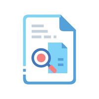 Document search icon illustration analysis magnifying glass vector