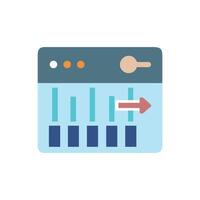 Website settings panel with control and data bars vector