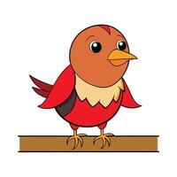 Cute Cartoon Bird on a Perch Illustration vector