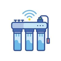 Smart home water filtration system with WiFi connectivity vector