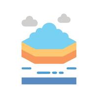 Flat Soil Layers Profile with Clouds Illustration vector