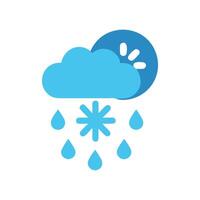 Sleet weather icon with cloud, rain, and snowflake vector