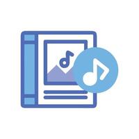 Music album icon with song playing overlay vector