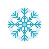 Flat design blue snowflake icon on black background vector