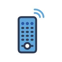 Blue Smart Remote Control Icon with Wifi Symbol vector