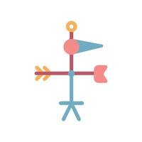 Colorful Retro Weather Vane Illustration on Black Background vector