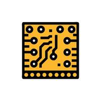 Yellow and Black Circuit Board Technology Minimal Design vector