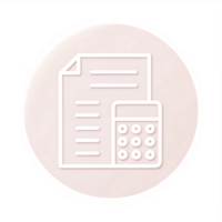 Calculator and document icon. Accounting, finance, budget concept. png