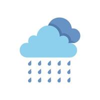 Cloudy Day with Rain Drops Flat Design Illustration vector