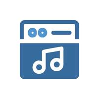 Music application window with a musical note icon vector