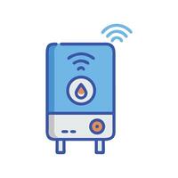 Smart water heater with wifi connectivity icon vector