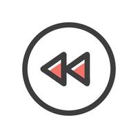 Reverse icon in dark grey circle with salmon vector