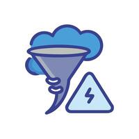 Tornado and Lightning Strike Warning Sign Icon vector