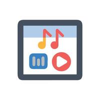 Music and audio player interface icon illustration vector