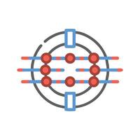 Abstract Circuit Board Representation with Horizontal and Circular Lines vector