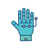 Cybernetic Hand Concept Illustration with Circuitry Design vector