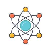 Atom Model Science Structure Icon on Black vector