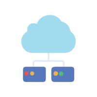 Cloud Computing Server Network Connection Icon on Black vector