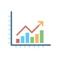Stylized bar graph showing upward growth trend vector