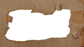 Torn Cardboard wavy pattern background with white background photo