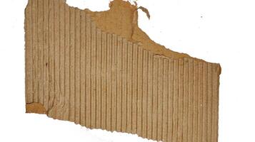 Cardboard wavy pattern, background with white background photo