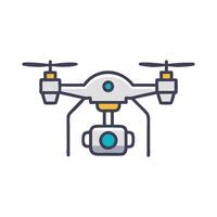 Modern Drone with Camera Illustration on Black Background vector