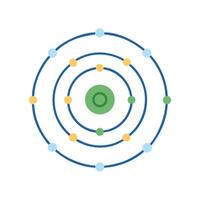 Colorful Atom Structure with Orbitals Nucleus and Electrons vector