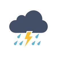 Stormy weather thunder and rain cartoon illustration icon vector