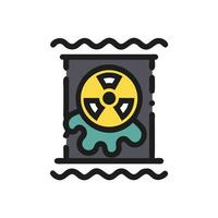 Radioactive Waste Leak from Damaged Container Icon Design vector