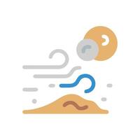 Abstract desert sandstorm illustration with blowing wind icon vector