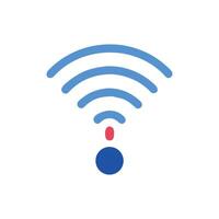 Blue WiFi Signal Icon on Black Background vector