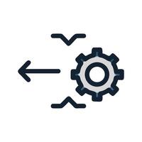 Process Optimization, Automation, Backwards Concept Icon on Black vector