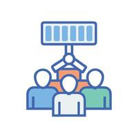 Diverse Group Attending Presentation or Speech Icon Concept vector